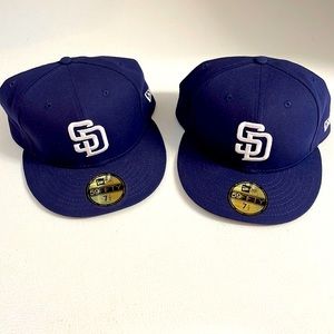2 Fitted six 7 1/2 69 fifty new era San Diego padres hat (Sold together)